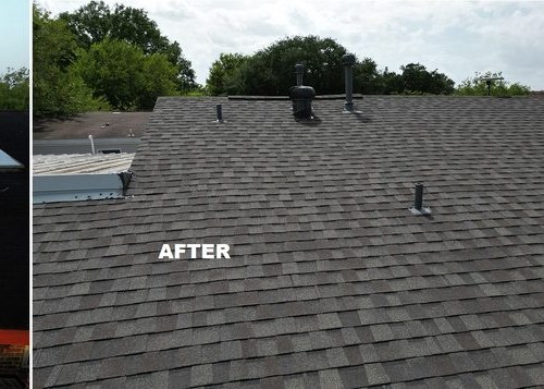 New architectural shingle roof after Ronnie Roofer replacement